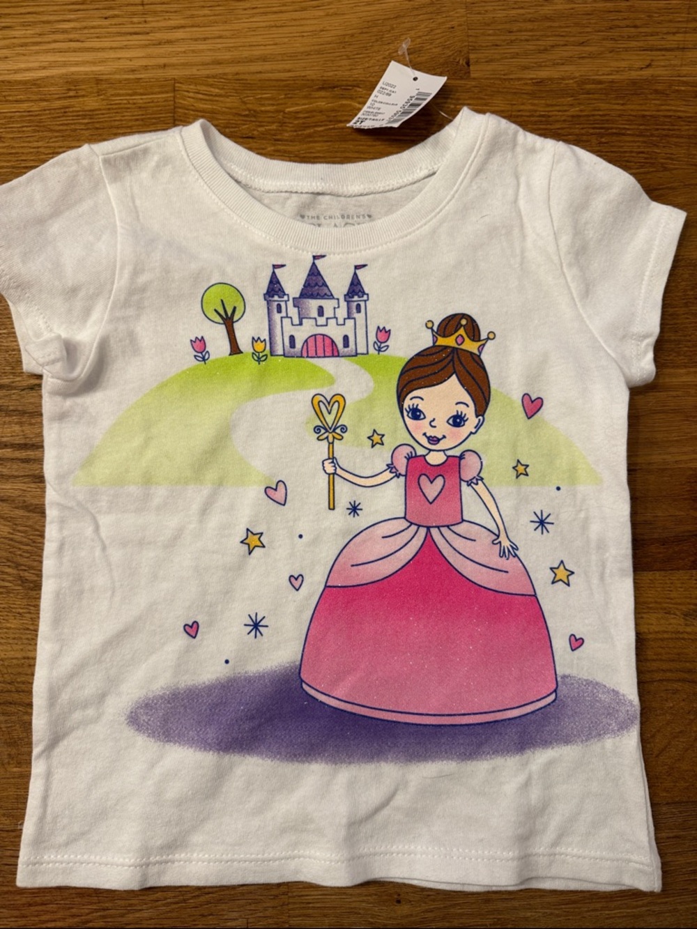 The Children's Place White Princess Tee with Pink & Purple Accents